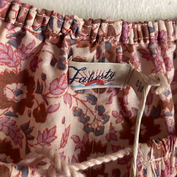 Faherty Florence Peasant Top Earth Block Print - Picture 7 of 15